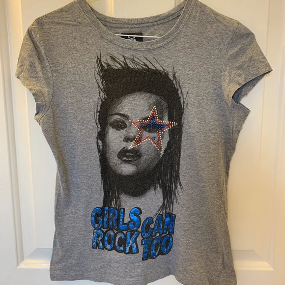 Zara rock t-shirt with glitter beads details - Picture 4 of 4